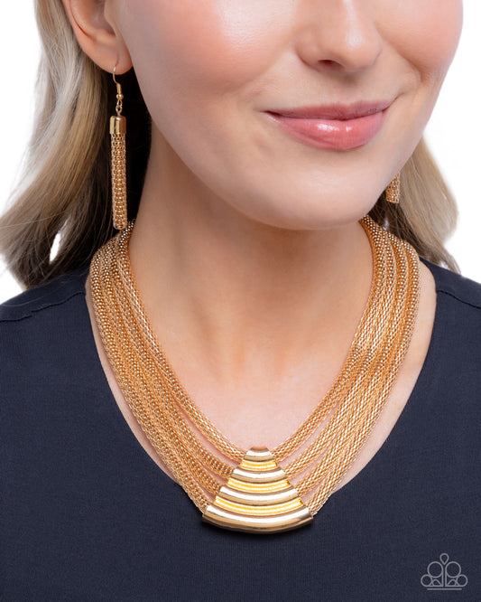 Get the MESH-age Gold statement necklace, alternate view