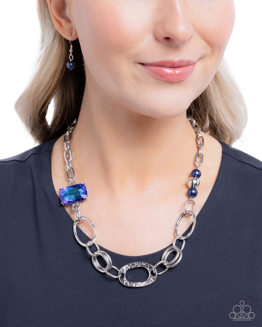 Attention to Detail Blue statement necklace, alternate view