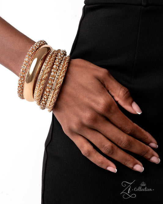 Renowned Radiance Gold bangle bracelet, alternate view