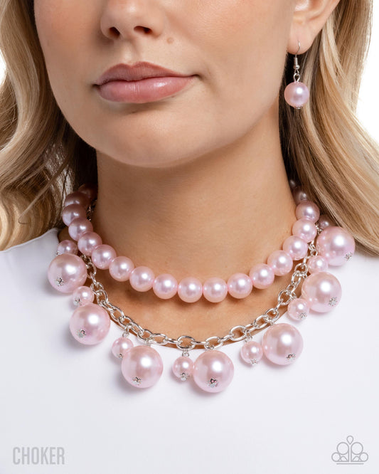 Sophisticated to the Max Pink choker necklace, alternate view