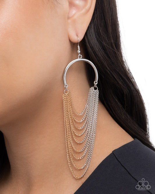 Focused Fringe Silver dangle earrings, alternate view