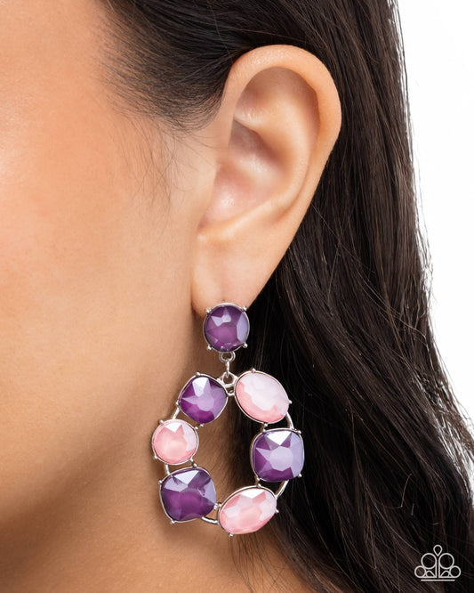 Suitable Shimmer Purple post earrings, alternate view