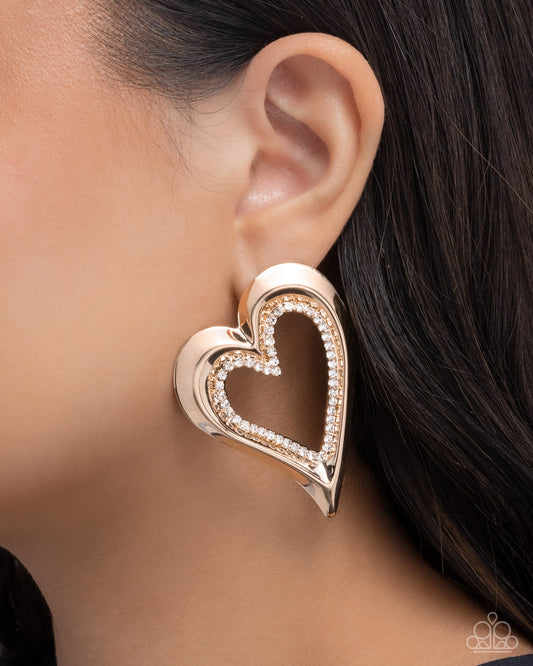 Cupid Chic Gold post earrings, alternate view