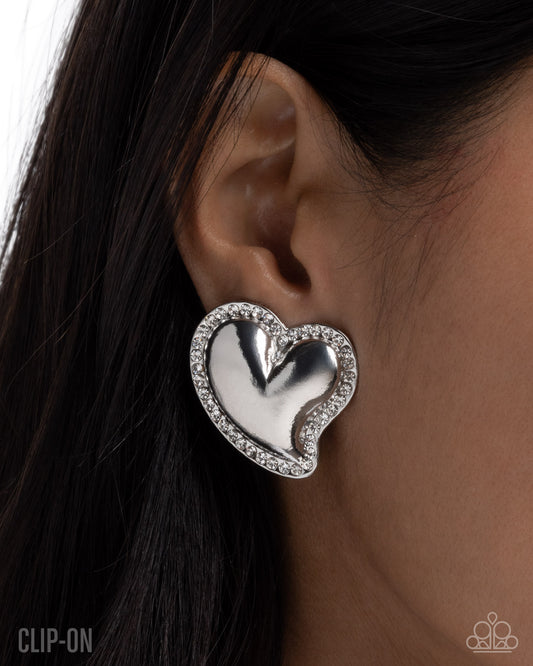 Loveable Luminescent White clip-on earrings, alternate view