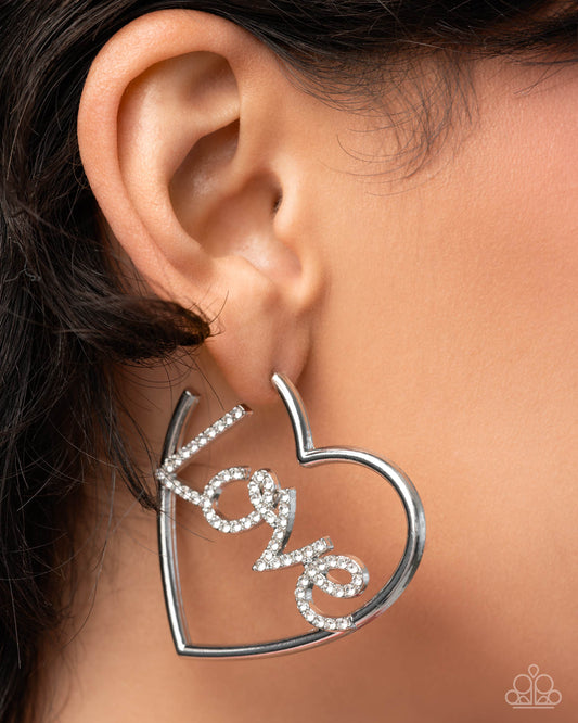 Lovely Cadence White hoop earrings, alternate view