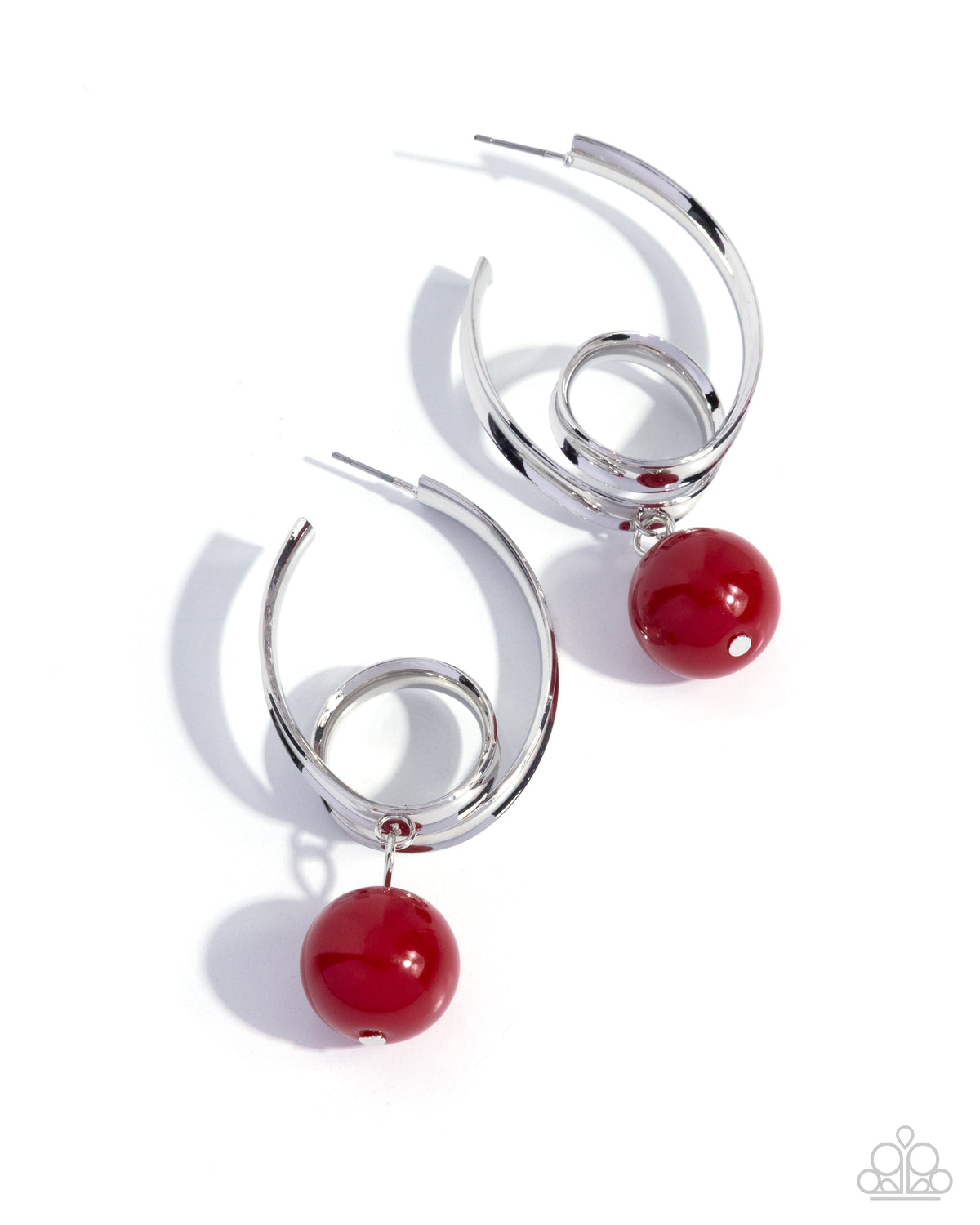 Larger Than LEISURE - Red | Red Beaded Hoop Earrings - photo 1