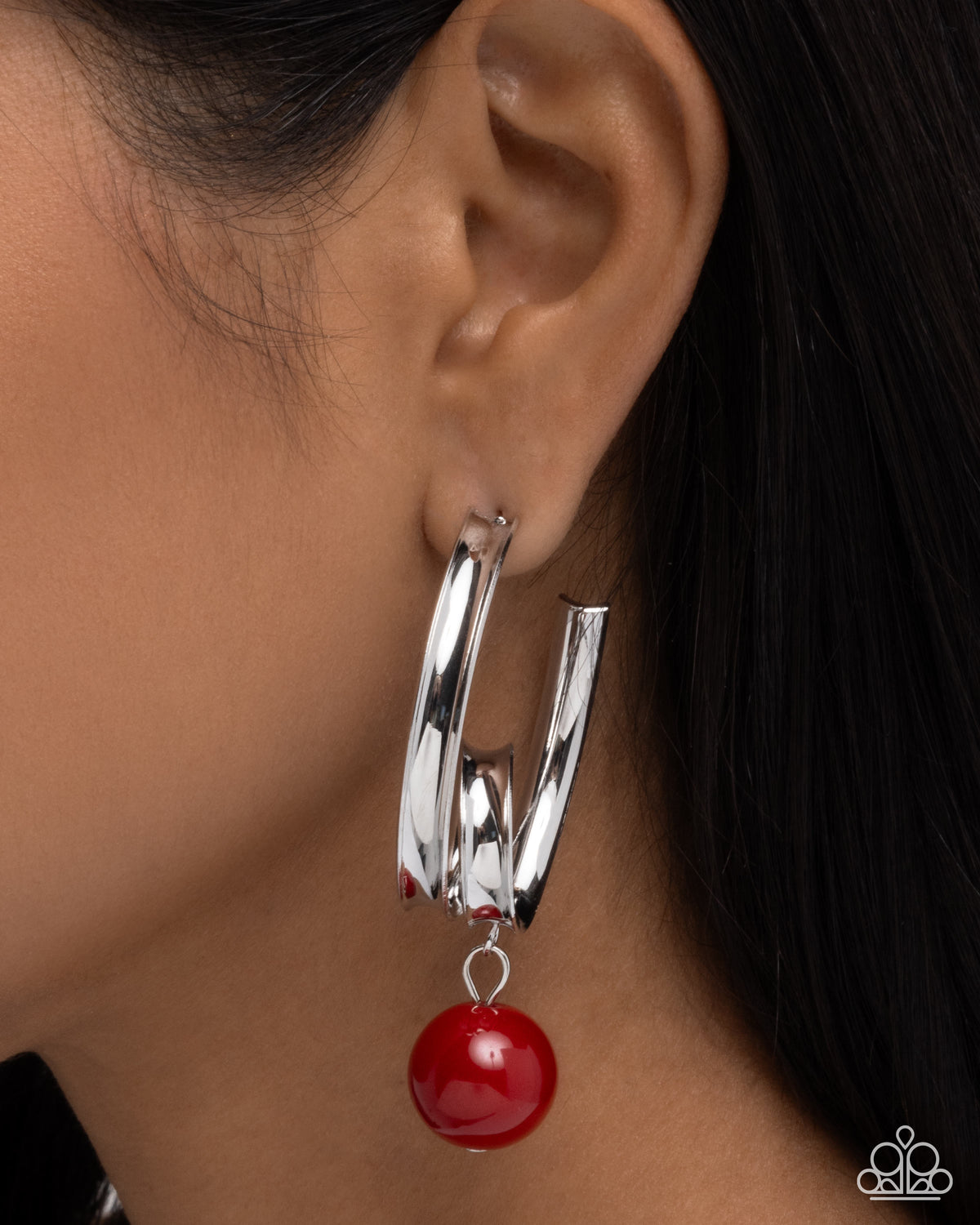 Larger Than LEISURE - Red | Red Beaded Hoop Earrings - photo 2