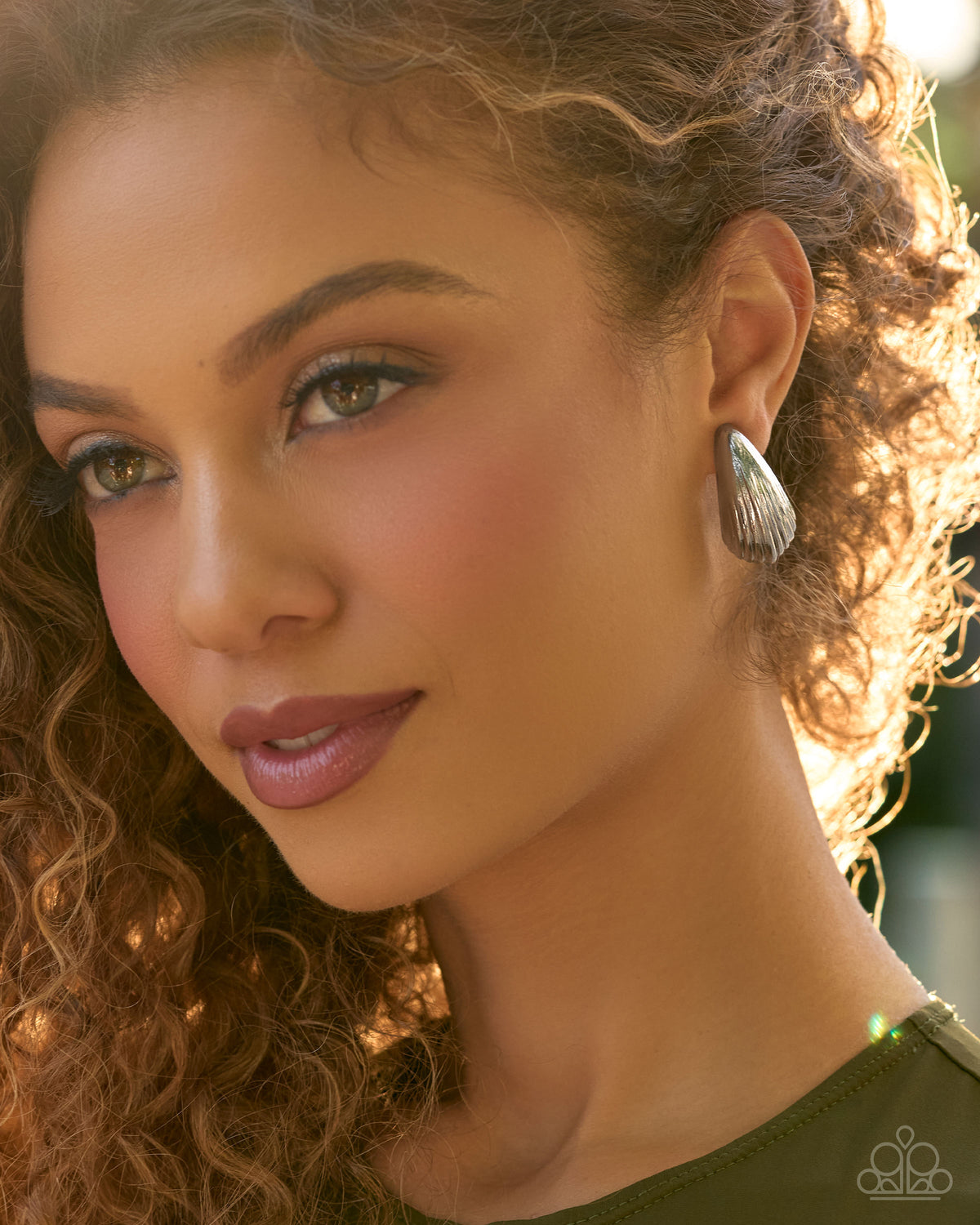 Additional view 3 of Crimped Cover silver teardrop clip-on earrings