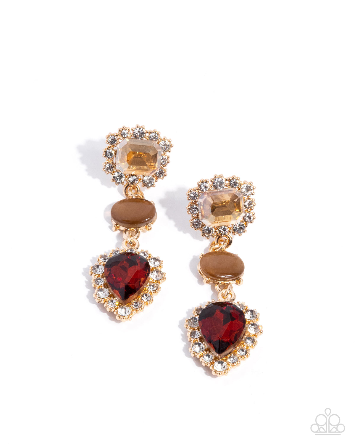 Three Is Better Than One brown topaz and cat's-eye earrings