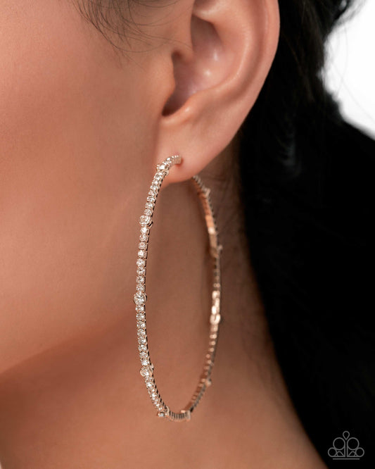Sensational Squares Gold hoop earrings, alternate view
