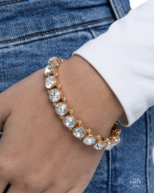 Sugar-Coated Sparkle Gold stretch bracelet, alternate view