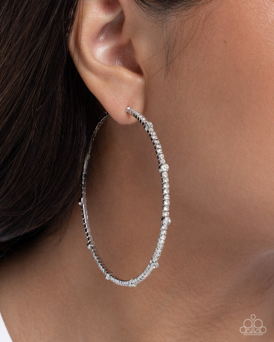 Sensational Squares White hoop earrings, alternate view