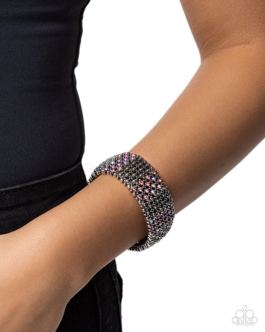Precious Patchwork Pink stretch bracelet, alternate view