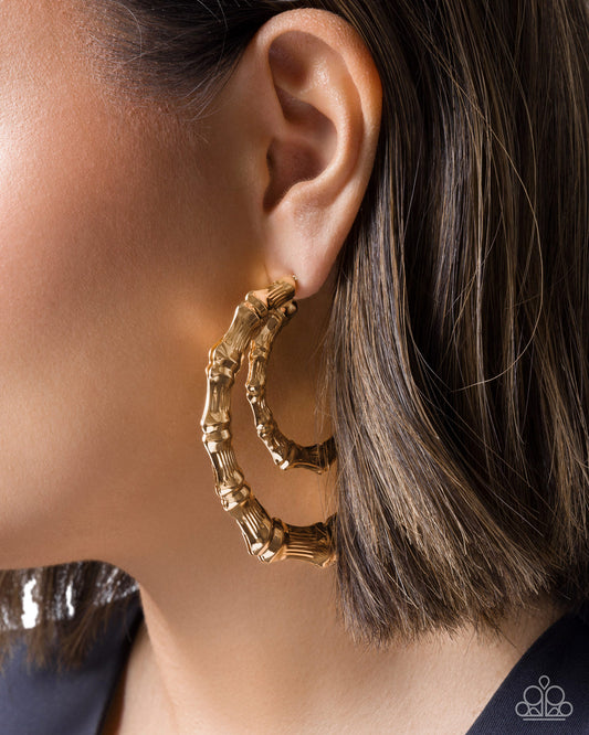 Tabloid Tiers Gold hoop earrings, alternate view