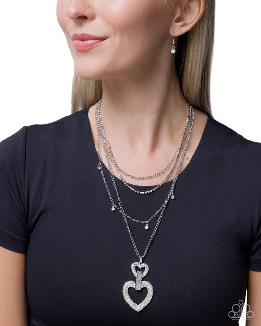Comfortable Cupid White statement necklace, alternate view