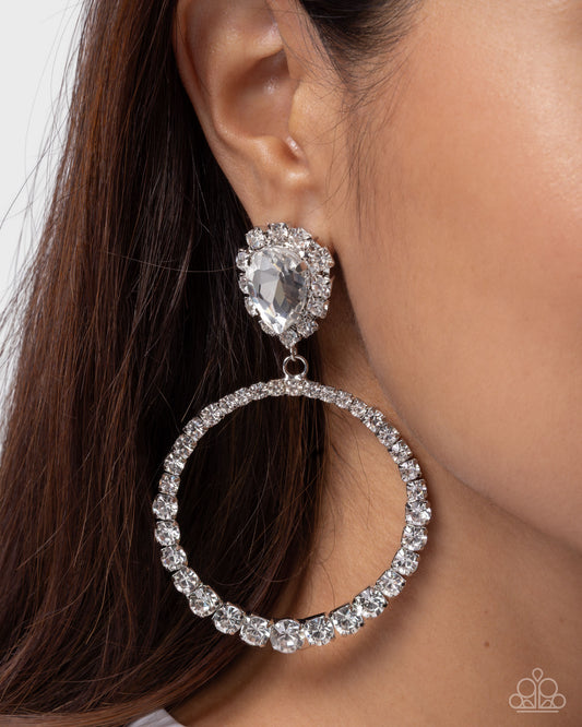 Palatial Polish White hoop earrings, alternate view