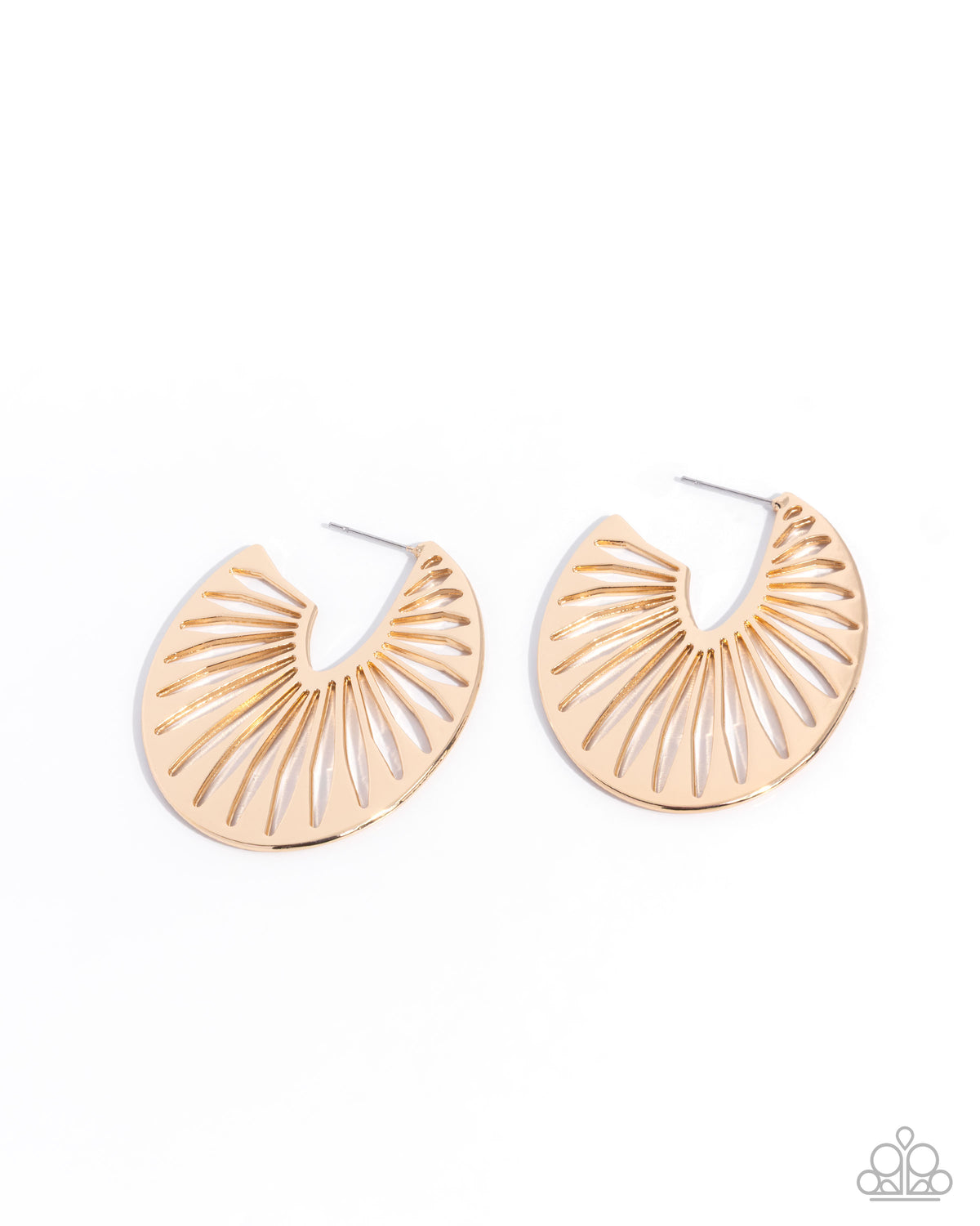 Sunset Silhouette gold flared hoop earrings