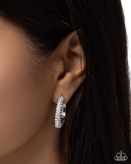 Commanding Chic White hoop earrings, alternate view