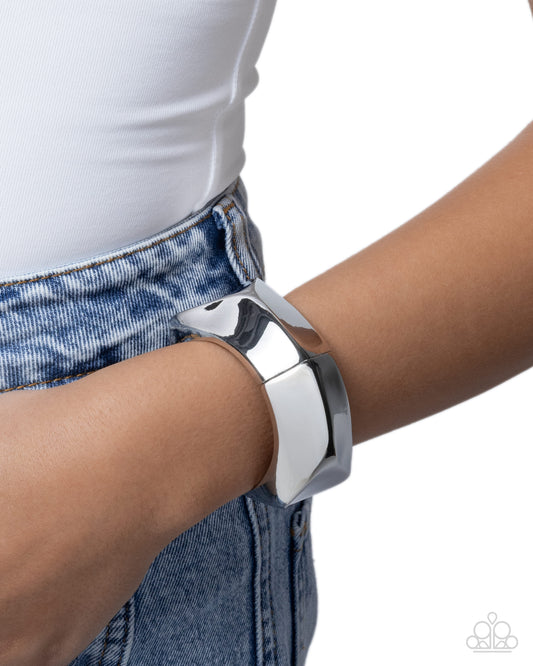 Robust Reveal Silver statement bracelet, alternate view