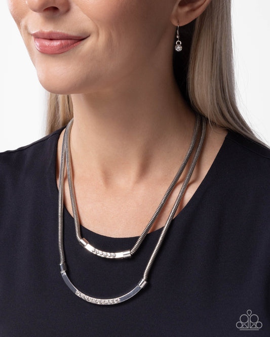 Radiant Ratio White statement necklace, alternate view