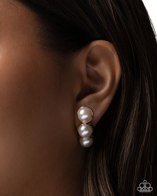 Classy Cinderella Gold post earrings, alternate view