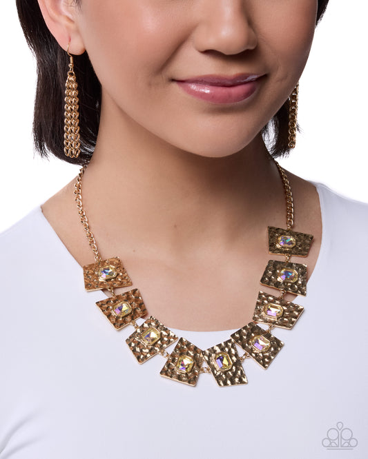Elaborate Emphasis Gold statement necklace, alternate view