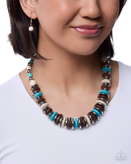 Rustic Release White statement necklace, alternate view