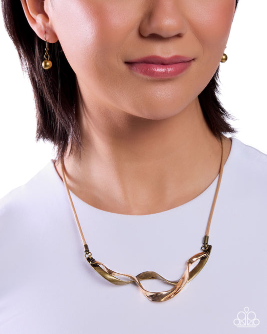 Champion Curls Brass statement necklace, alternate view