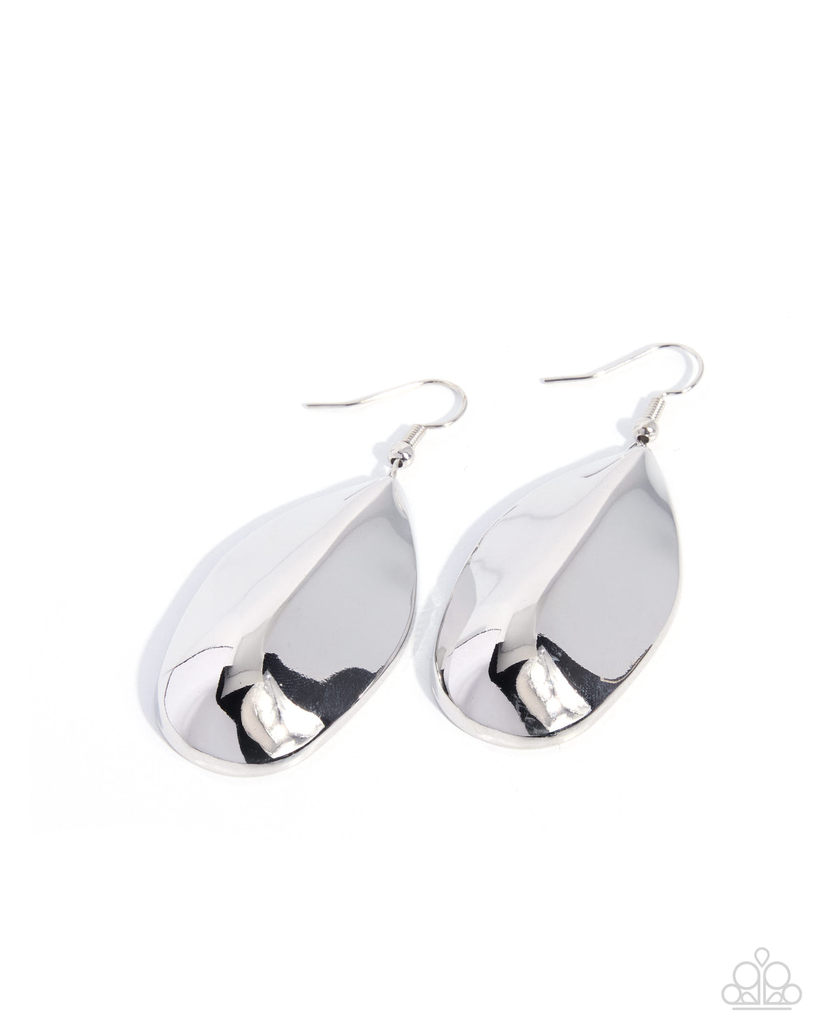 Polished Pinch - Silver | Silver-Tone Leaf Drop Earrings - photo 1