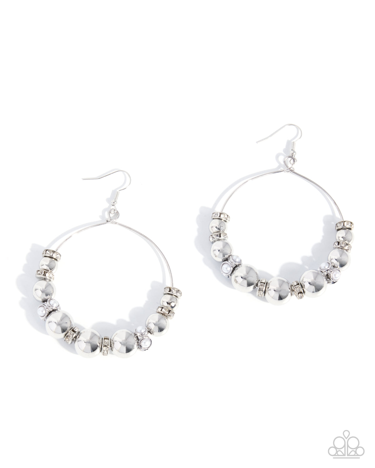 Perfect Promotion - White | White Faux-Pearl Hoop Earrings - photo 1