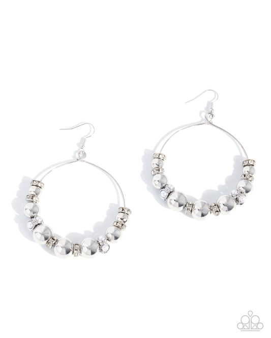 Perfect Promotion - White | White Faux-Pearl Hoop Earrings - photo 1