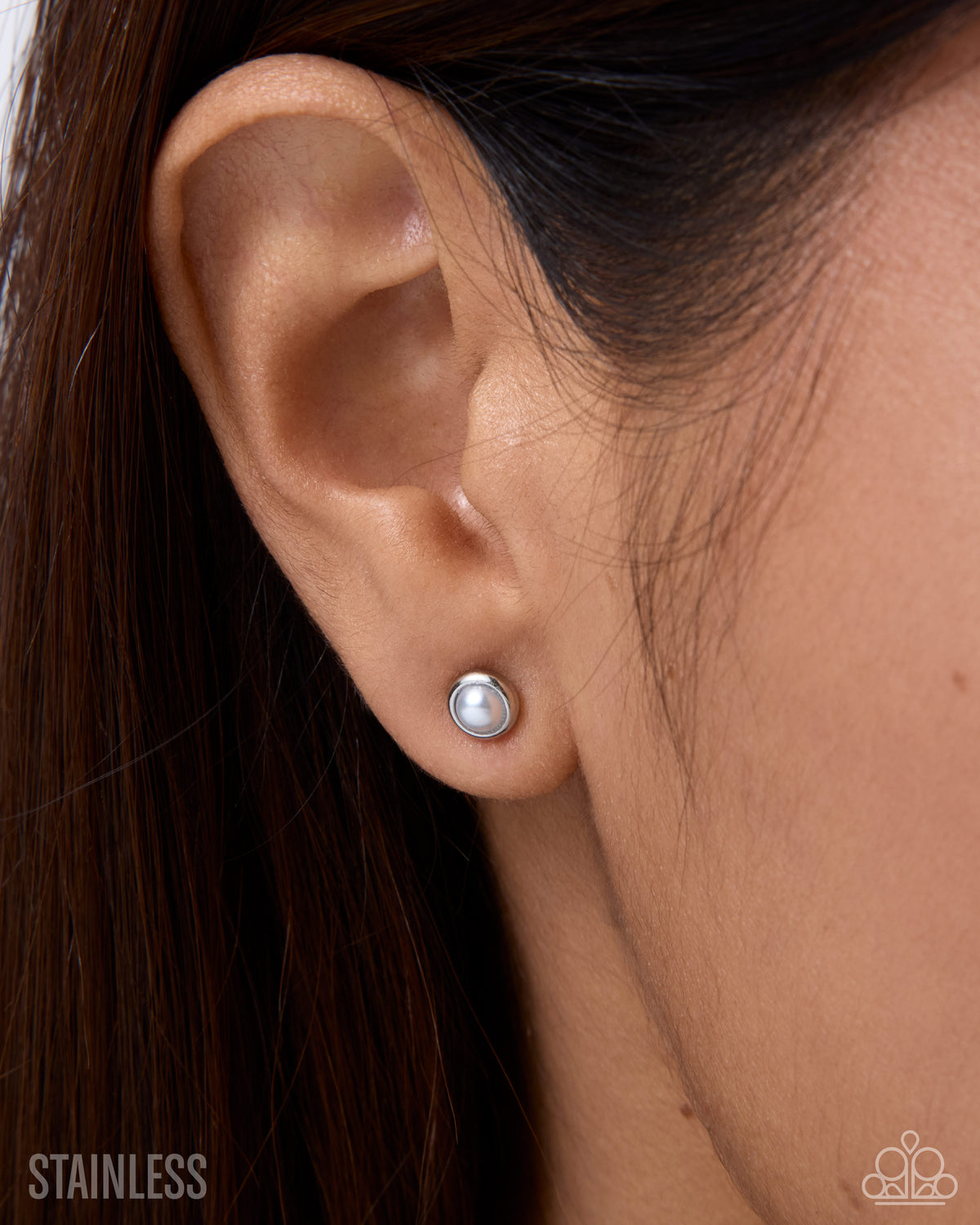 Operatic Option - Silver | Silver-Tone Faux-Pearl Stud Earrings - photo 2