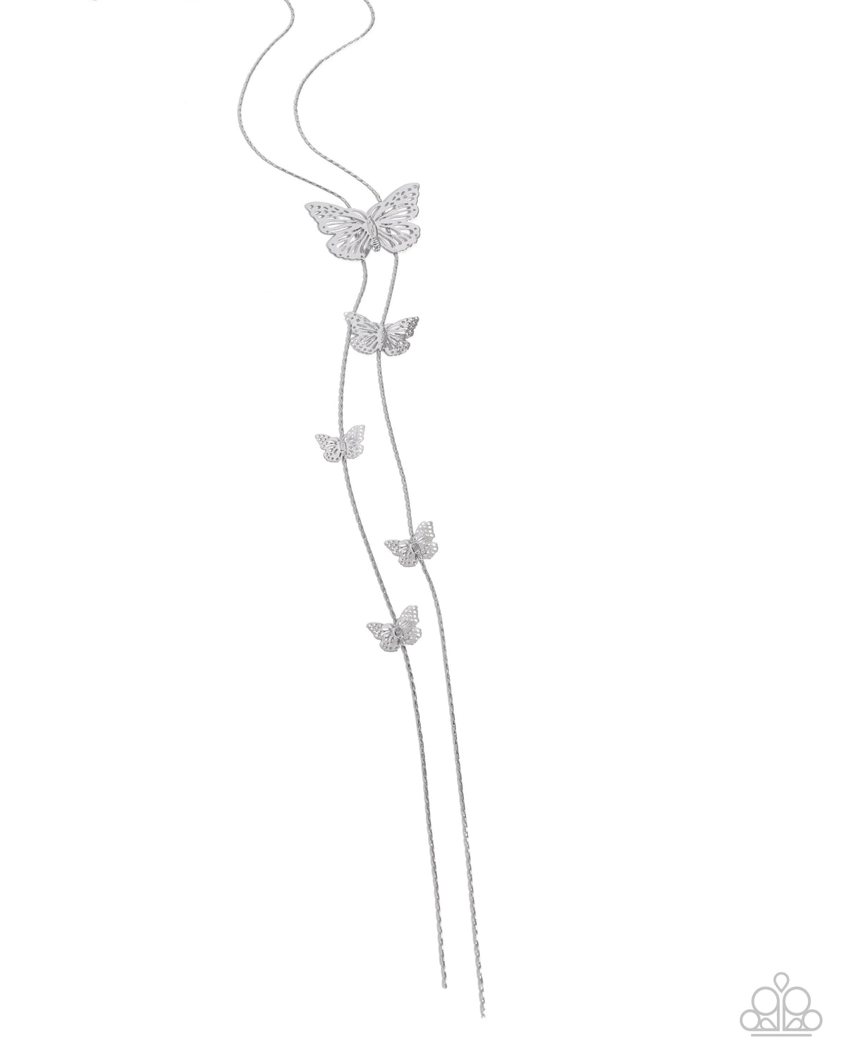 Fluttering Freestyle silver butterfly necklace with matching earrings