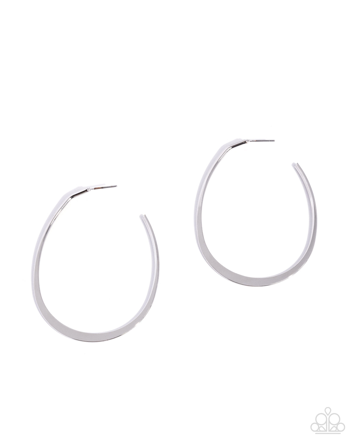 Streamlined Scene - Silver | Silver-Tone Teardrop Hoop Earrings - photo 1