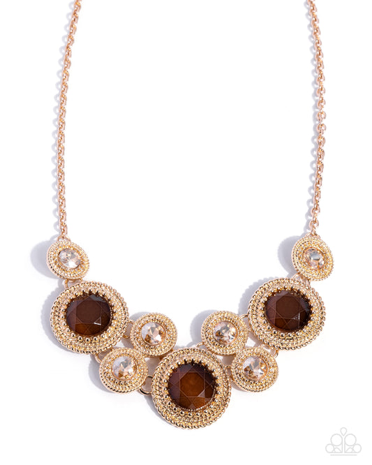 Ornate Opera - Brown | Brown Cats-Eye Statement Necklace - photo 1