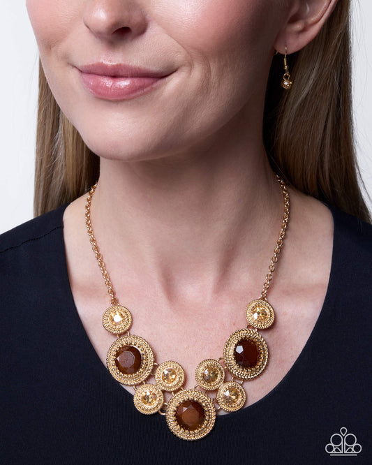 Ornate Opera - Brown | Brown Cats-Eye Statement Necklace - photo 2