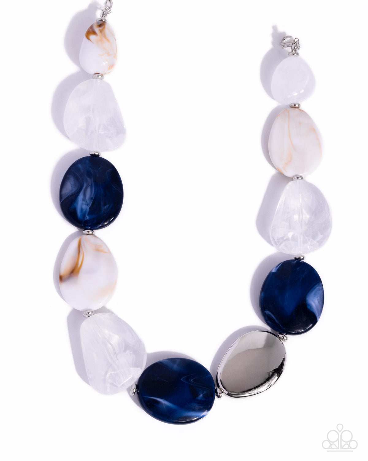 Stunning Spirals blue and silver necklace with matching earrings