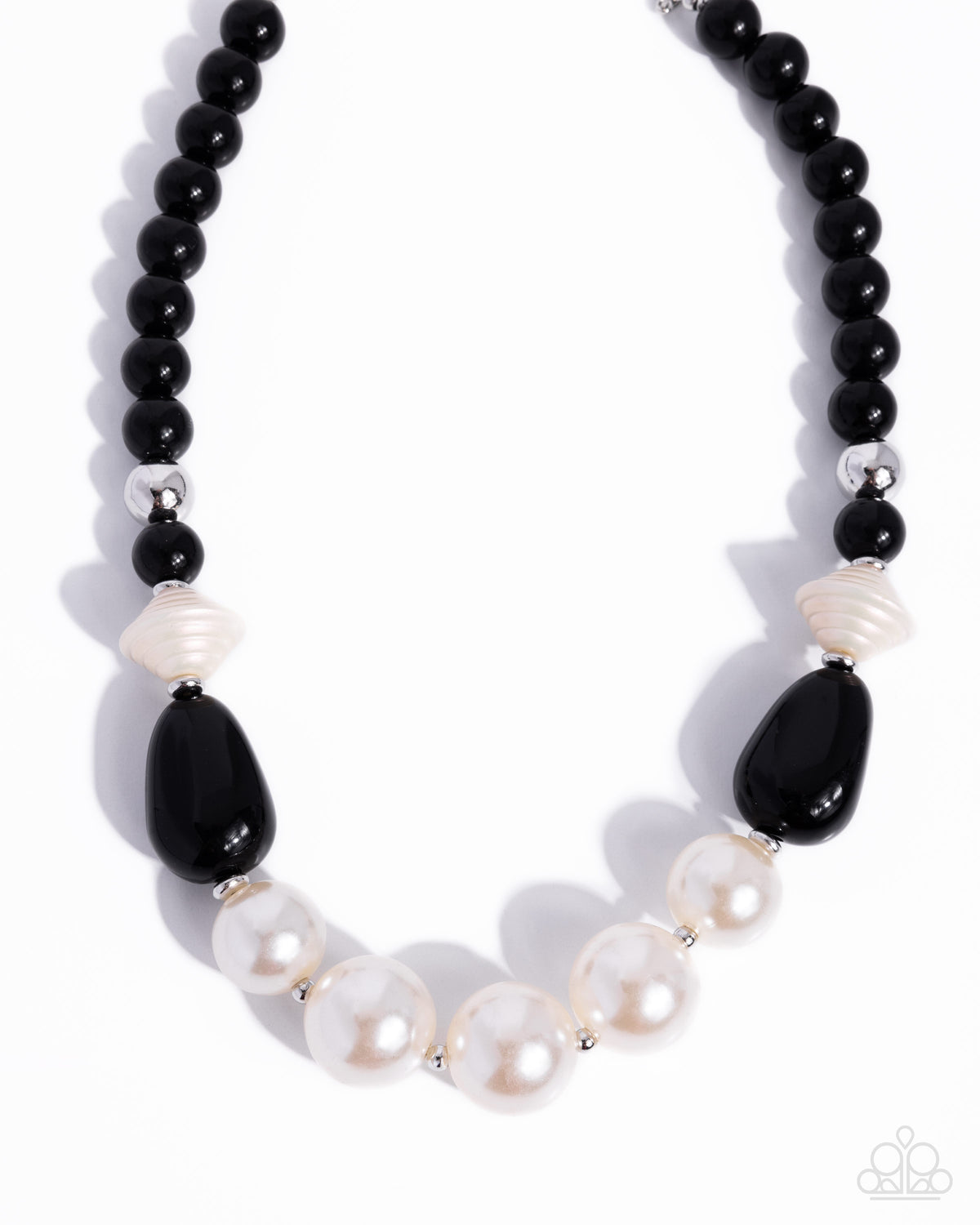 Pleasing Pearls black and white pearl necklace with matching earrings