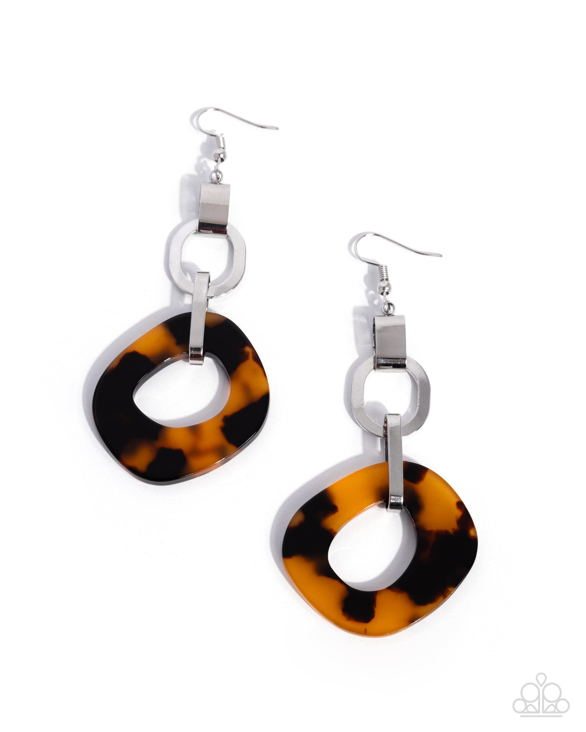 Tortoiseshell Tapestry - Brown Acrylic Dangle Earrings - product photo 1
