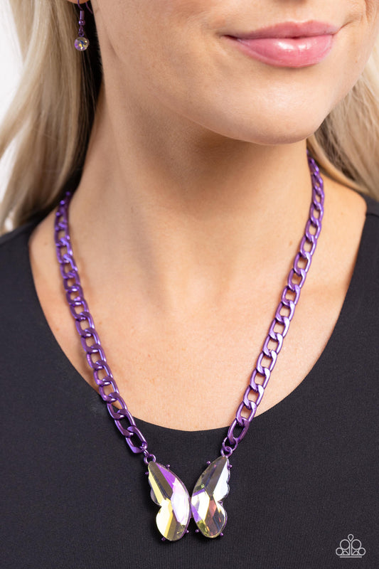Fascinating Flyer Purple statement necklace, alternate view