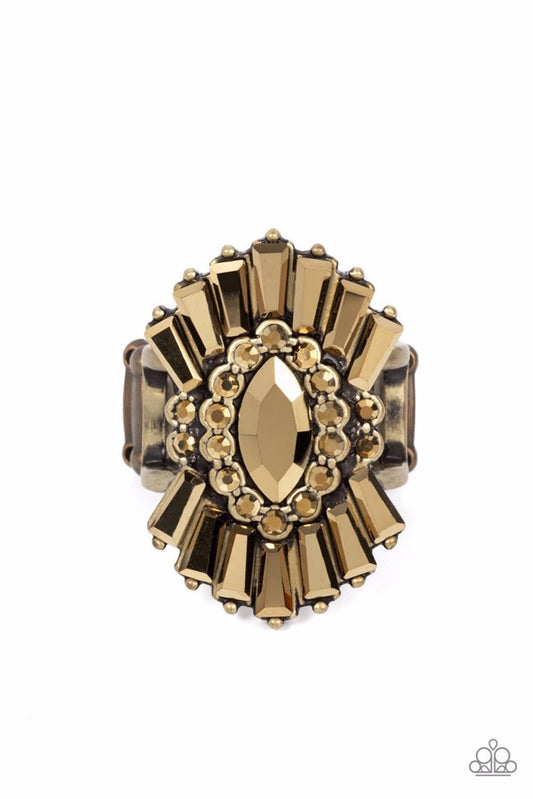 Daringly Deco Ring - Brass