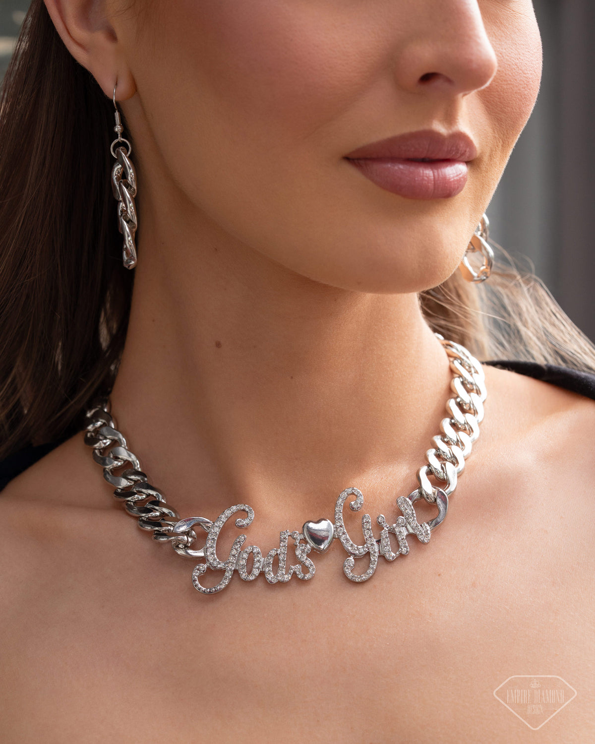 Shimmery Self-Worth Statement Necklace - Silver