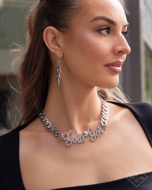 Shimmery Self-Worth Statement Necklace - Silver