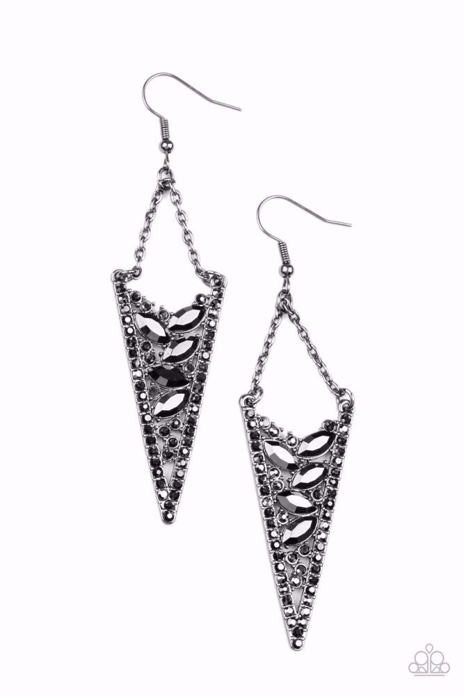 Sharp-Dressed Drama Earrings- Black