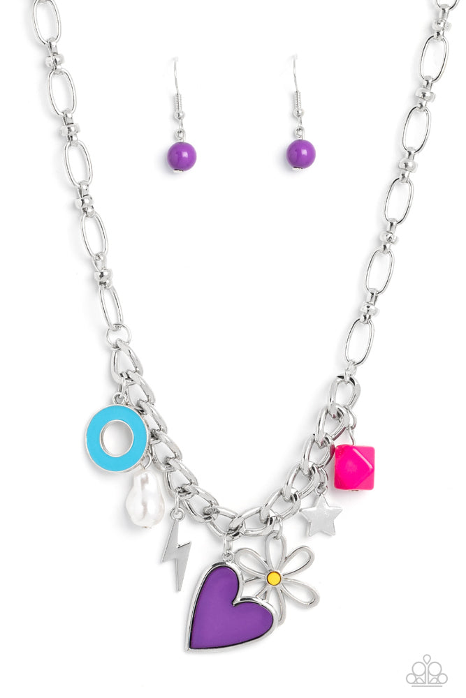 Living in CHARM-ony Necklace- Purple