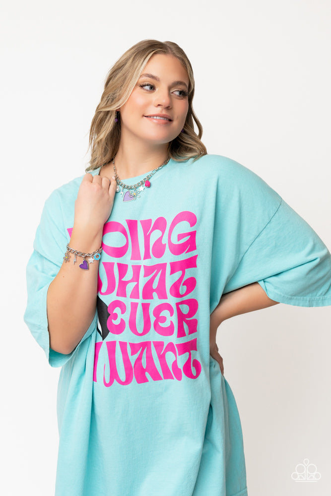 Living in CHARM-ony Necklace- Purple