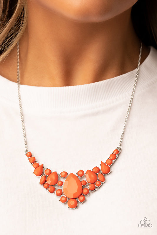 Bali Ballroom Orange statement necklace, alternate view