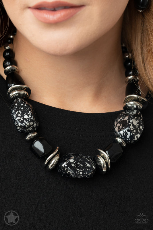 In Good Glazes Black statement necklace, alternate view