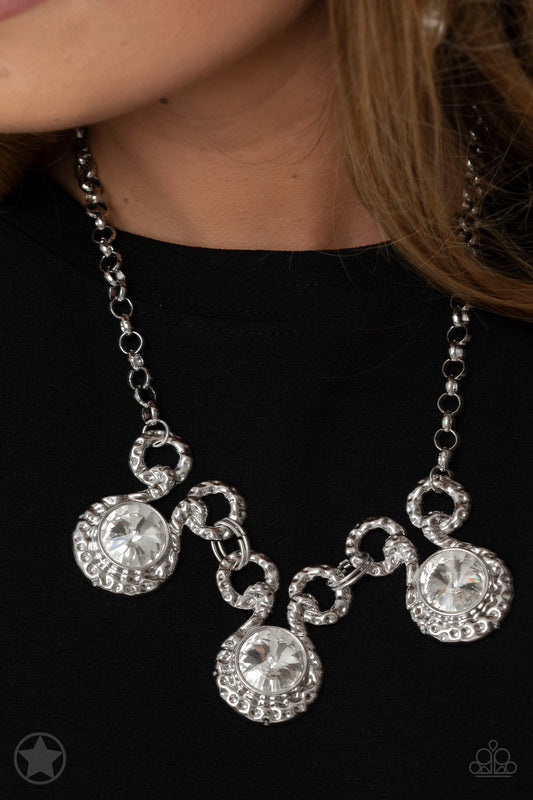 Hypnotized Silver statement necklace, alternate view