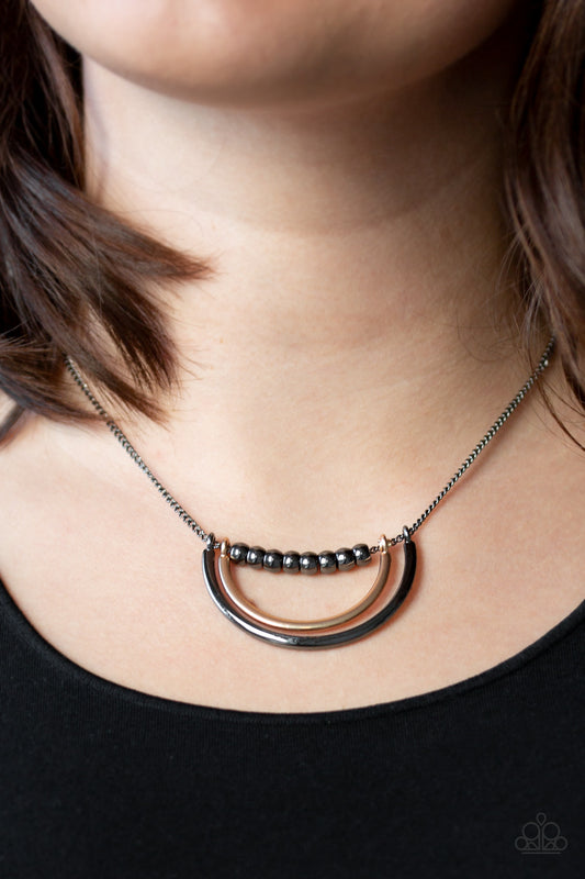 Artificial Arches Black pendant necklace, alternate view
